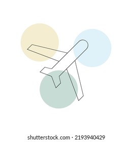 Logo del vector del avión. Icono de avión o avión.