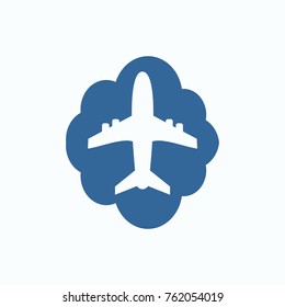 plane vector logo design for travel agency