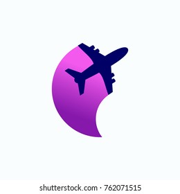 plane vector logo design for travel agency
