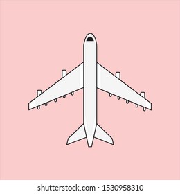 plane vector on pink background