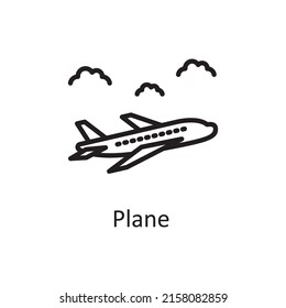 Plane vector outline Icon Design illustration. City elements Symbol on White background EPS 10 File