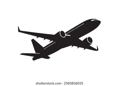 Plane Vector Silhouette – Aircraft Illustration, Aviation Icon, Jet Graphic Design