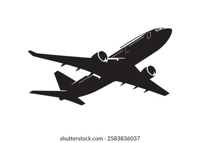 Plane Vector Silhouette – Aircraft Illustration, Aviation Icon, Jet Graphic Design