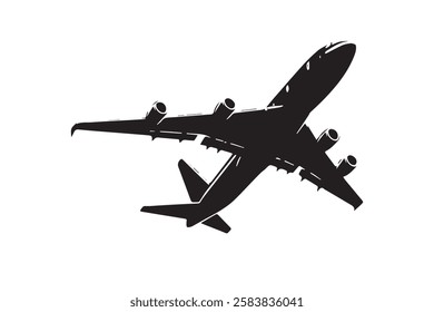 Plane Vector Silhouette – Aircraft Illustration, Aviation Icon, Jet Graphic Design