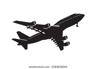 Plane Vector Silhouette – Aircraft Illustration, Aviation Icon, Jet Graphic Design