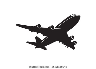 Plane Vector Silhouette – Aircraft Illustration, Aviation Icon, Jet Graphic Design