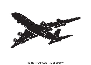 Plane Vector Silhouette – Aircraft Illustration, Aviation Icon, Jet Graphic Design