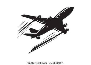 Plane Vector Silhouette – Aircraft Illustration, Aviation Icon, Jet Graphic Design