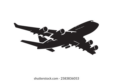 Plane Vector Silhouette – Aircraft Illustration, Aviation Icon, Jet Graphic Design