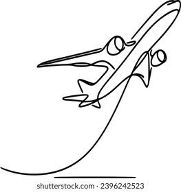 plane vector style line travel