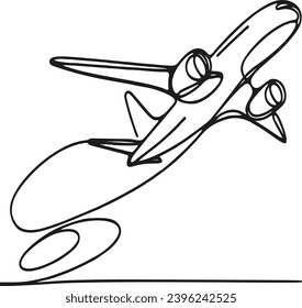 plane vector style line travel