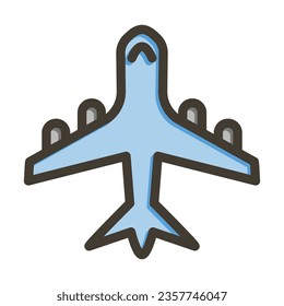 Plane Vector Thick Line Filled Colors Icon For Personal And Commercial Use.
