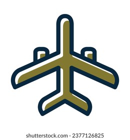 Plane Vector Thick Line Filled Dark Colors Icons For Personal And Commercial Use.
