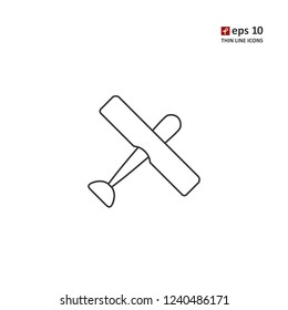 Plane - vector thin line icon on white background. Symbol for web, infographics, print design and mobile UX/UI kit. Vector illustration, EPS10.