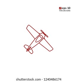 Plane - vector thin line icon on white background. Symbol for web, infographics, print design and mobile UX/UI kit. Vector illustration, EPS10.