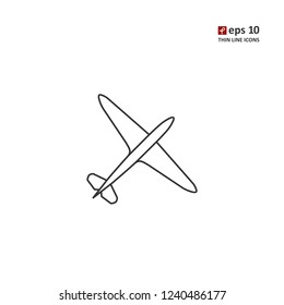 Plane - vector thin line icon on white background. Symbol for web, infographics, print design and mobile UX/UI kit. Vector illustration, EPS10.