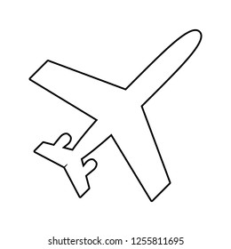 plane view from above icon. Element of cyber security for mobile concept and web apps icon. Thin line icon for website design and development, app development