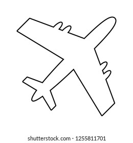 plane view from above icon. Element of cyber security for mobile concept and web apps icon. Thin line icon for website design and development, app development