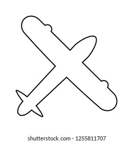 plane view from above icon. Element of cyber security for mobile concept and web apps icon. Thin line icon for website design and development, app development