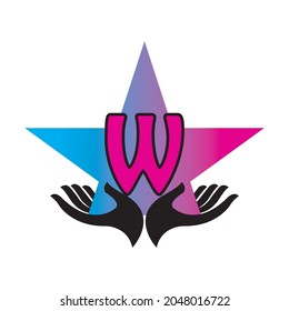 Plane with W initial letter Travel logo vector template