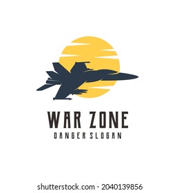 Plane War Logo Silhouette Vintage