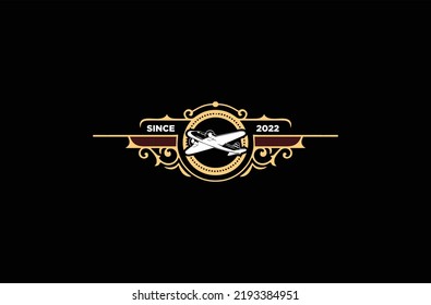 Plane war logo vintage style