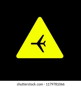 plane warn sign icon concept.