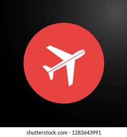 plane, web icon or user interface button, vector.