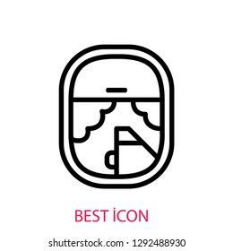 Plane window concept line icon. Simple element illustration. Airplane window concept outline symbol design. Can be used for web and mobile UI/UX . Modern vector style. 
