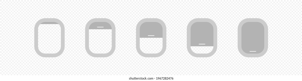 Plane window icon. Aircraft interior illustration. Airplane design element in vector flat style.