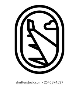 Plane Window icon in Outline Style. Line Art