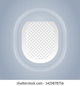 Plane Window Isolated View From Inside Vector Illustration