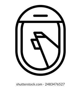 Plane Window Vector Line Icon Design