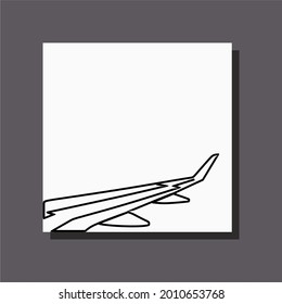 plane wing one line art continuous