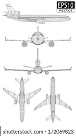 Plane Wireframes | EPS10 Vector