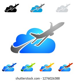 plane within the cloud vector logo for travel company and travel logo design
