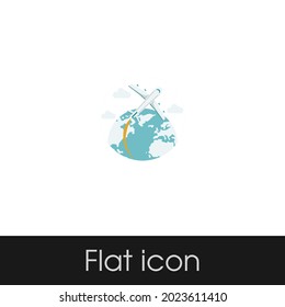Diseño de fondo blanco aislado en el plano planetario y globo planetario mundial, Eps 10