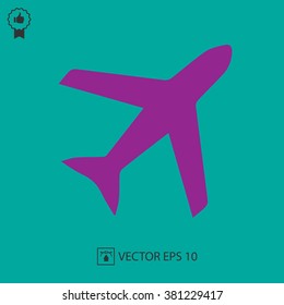 Plane/airplane vector icon EPS 10. Simple isolated silhouette symbol.