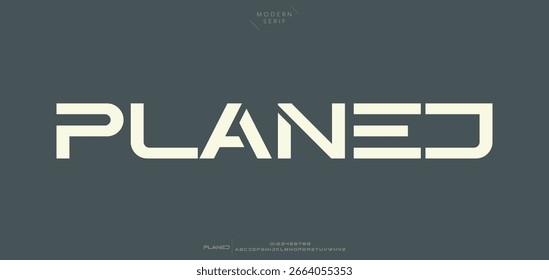 Planed Modern minimal abstract alphabet fonts. Typography technology, electronic, movie, digital, music, future, logo creative font. vector illustration