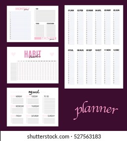  Planer Habit Tracker Blank Template