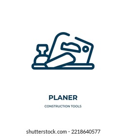 Planer icon. Linear vector illustration from construction tools collection. Outline planer icon vector. Thin line symbol for use on web and mobile apps, logo, print media.