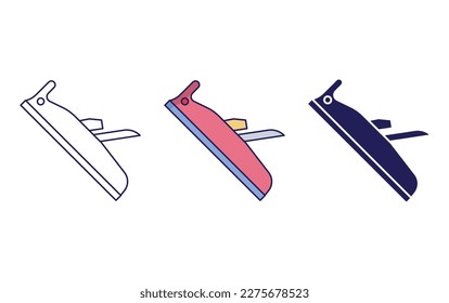 Planer line and solid illustration icon