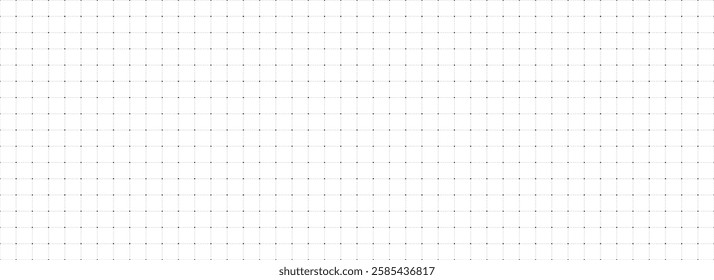 Planer page with dotted grid. Seamless checkered paper texture. Retro bullet journal notebook background. Simple square graph pattern. School math sheet wallpaper. Vector repeating workbook template