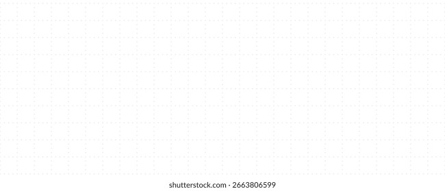 Planer page with dotted grid. Seamless checkered paper texture. Retro bullet journal notebook background. Simple square graph pattern. School math sheet wallpaper. Vector repeating workbook paper