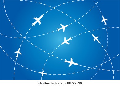 Planes en route to their destination