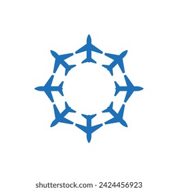 Planes fly to different directions of the world.