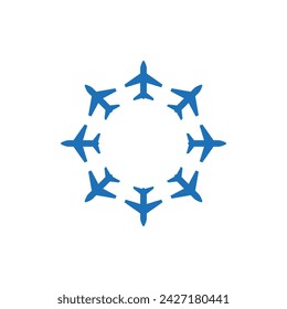 Planes fly to different directions of the world.
