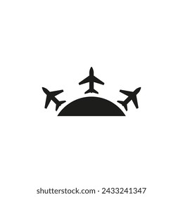 Planes fly to different directions of the world.