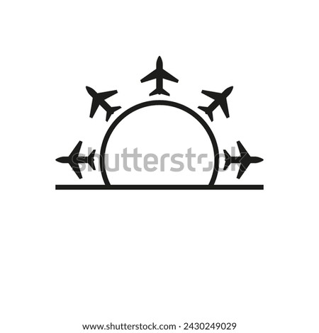 Planes fly to different directions of the world.