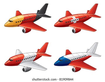 Planes in Germany, Switzerland, Austria and Czech Republic flag colors